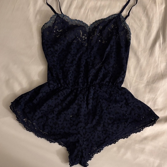 Victoria's Secret Other - Victoria's Secret Midnight Blue Lace Romper